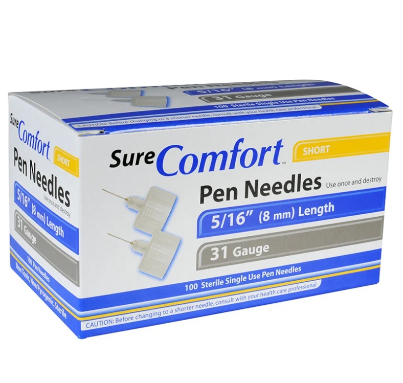 Advocate Short Pen Needles - 31G 8mm 5/16 - BX 100