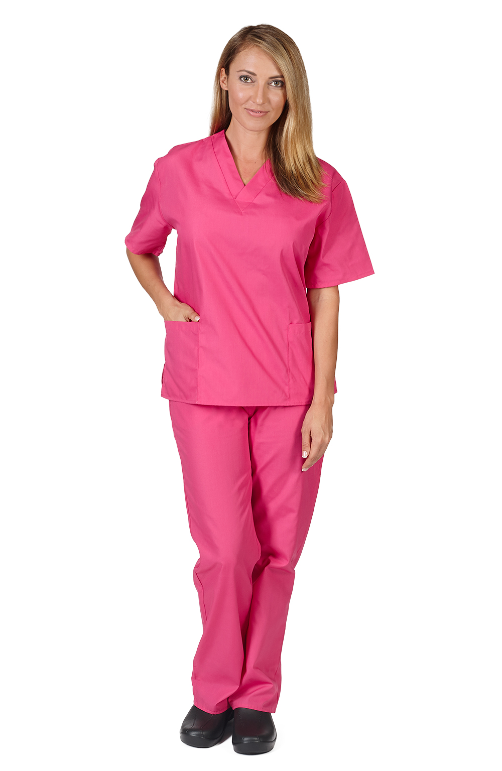 Unisex Men/Women Natural Uniforms Medical Hospital Nursing Scrub Set Top & Pants 