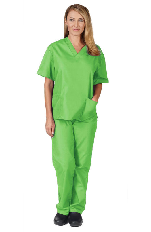 Medical Nursing Scrub Set Natural Uniforms Men Women Unisex Top Pants Hospital