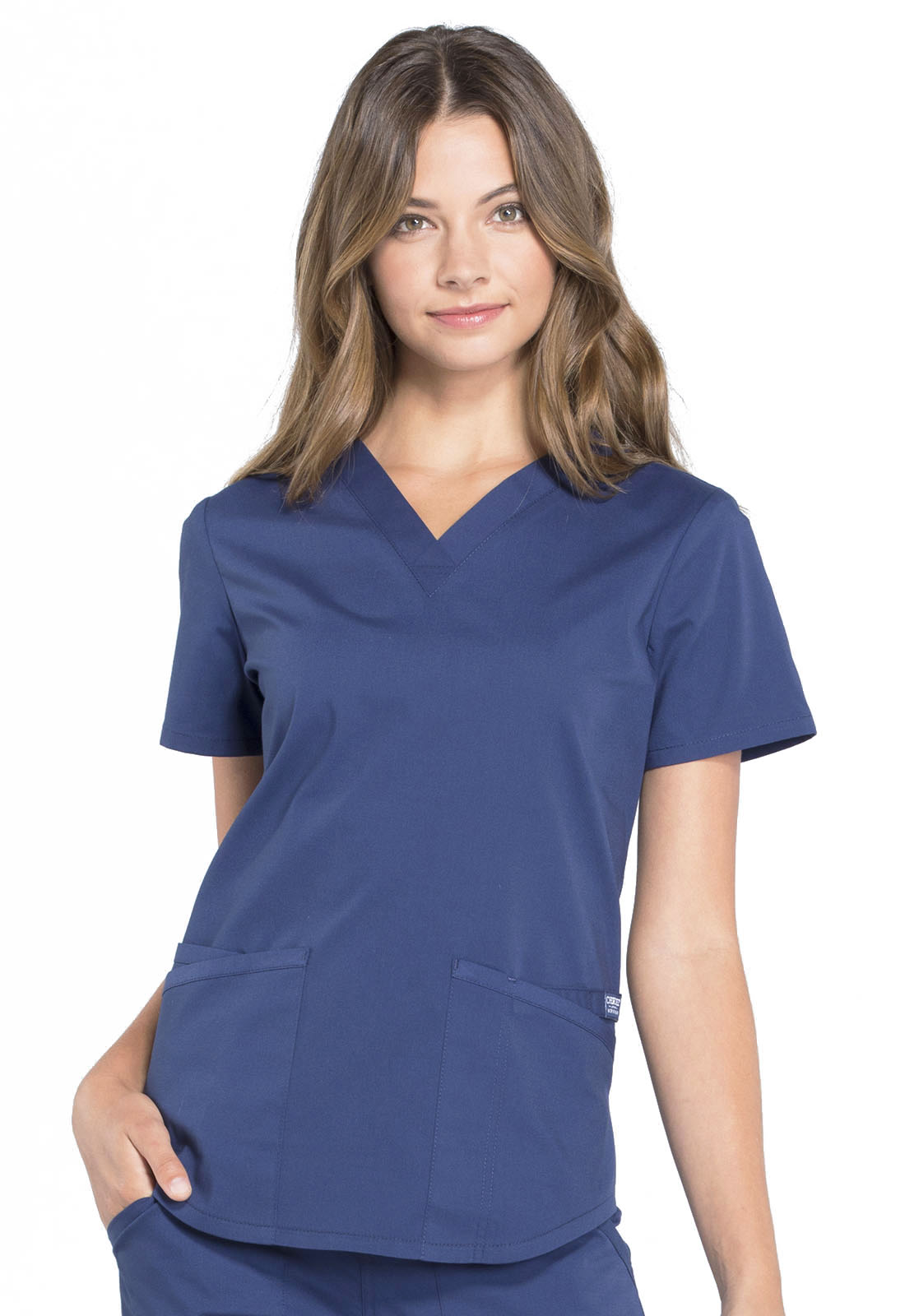 Cherokee Pro Flexibls V-Neck Nursing Scrub/ Uniform Top In Grape