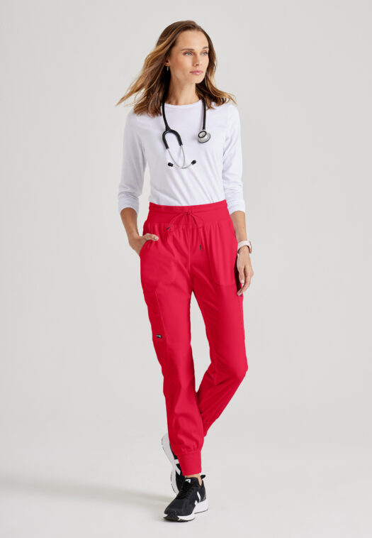 GREY’S ANATOMY™ + SpandexStretch CARLY JOGGER - GRSP527 - SCARLET RED - Image 3