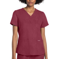 Cherokee Ultra V-Neck Top - Heather Cranberry - CK961A