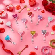 Valentine's Day Heart Badge Reels - Assorted Colors