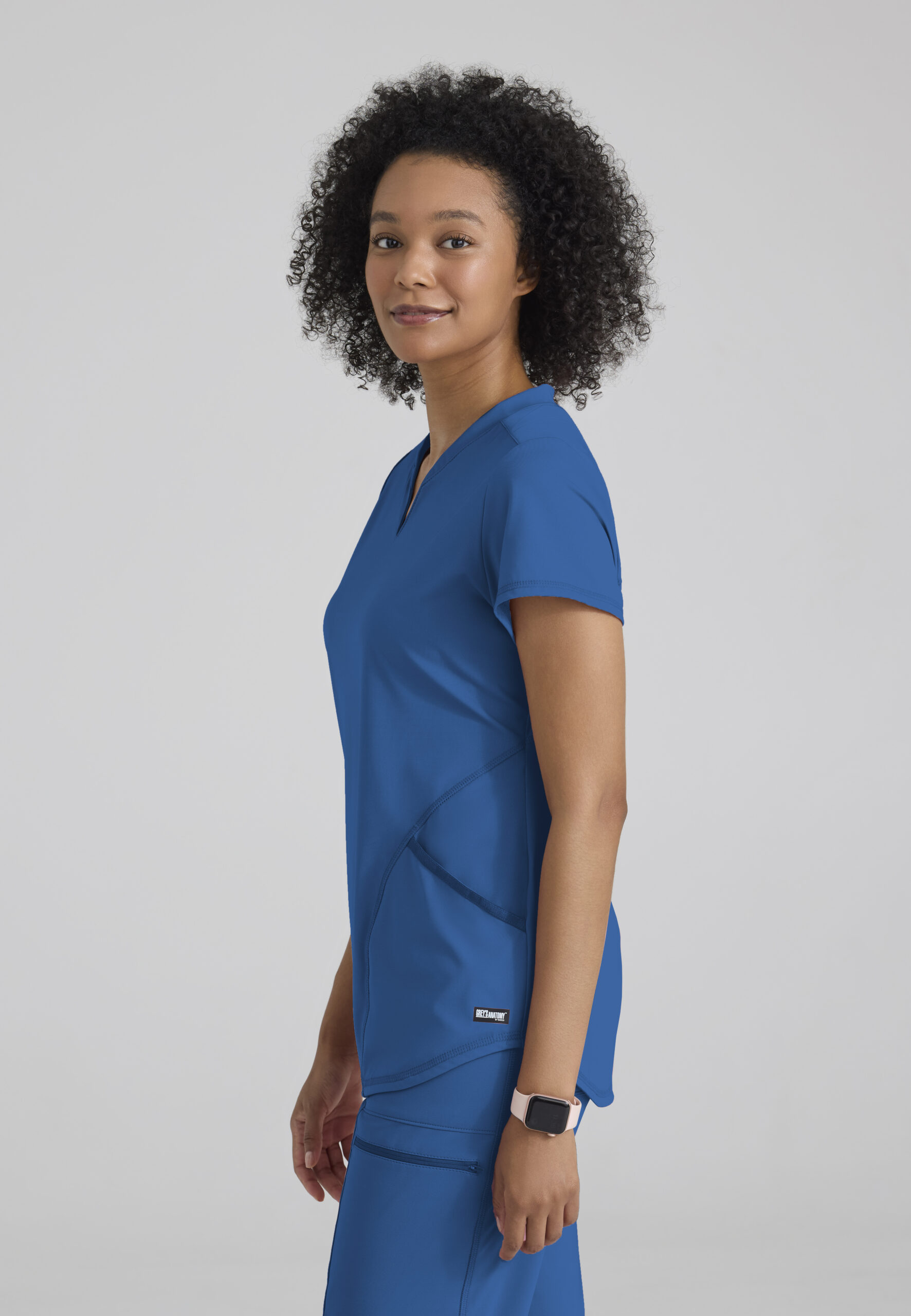GREY’S ANATOMY™ Knit Stretch Women's Define 2-Pocket V-Neck Top - GRST249 - Image 2